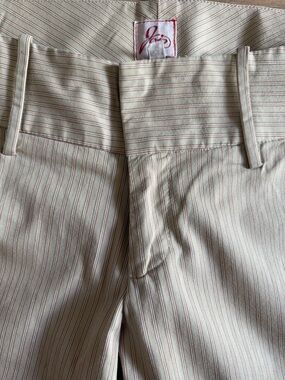 Joie Vintage Low Rise Flare Pants in Cream and Brown Stripes